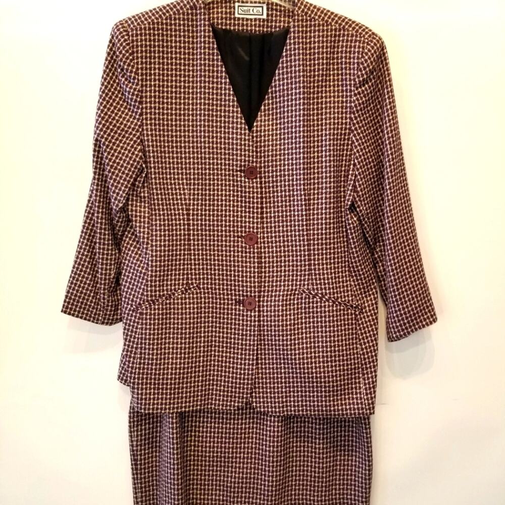 Suit Co. Purple Vintage 90s 2 pc. Suit Blazer - Picture 1 of 12